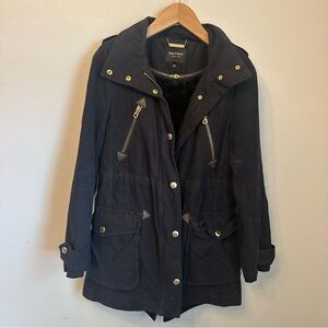 Juicy Couture Black Utility Coat with Gold Accents